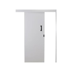 Porta De Correr Melamínica Sobrepor Abertura Pela Esquerda Branco MGM 215x70x6cm