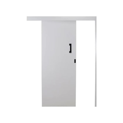 Porta De Correr Melamínica Sobrepor Abertura Pela Esquerda Branco MGM 215x70x6cm