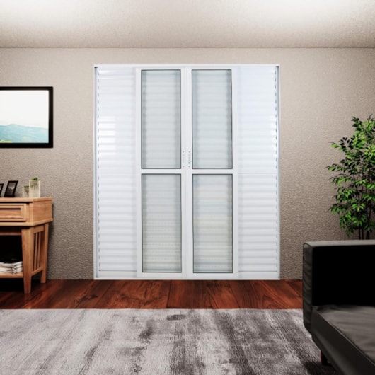 Porta De Correr Veneziana 6 Folhas Sólida Com Vidro Liso Branca MGM 210x160cm - Imagem principal - 23cf4f83-19aa-4bc3-bd62-4caa6d944482