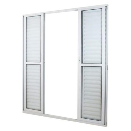 Porta De Correr Veneziana 6 Folhas Sólida Com Vidro Liso Branca MGM 210x160cm - Imagem principal - 7b59ea96-8e24-4183-b7d6-b18f88dfc3a7