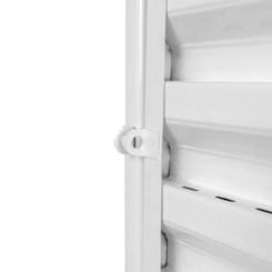 Porta De Giro Almofada Postigo Com Grade Quadriculada Vidro Liso Branco MGM 215x85x12cm