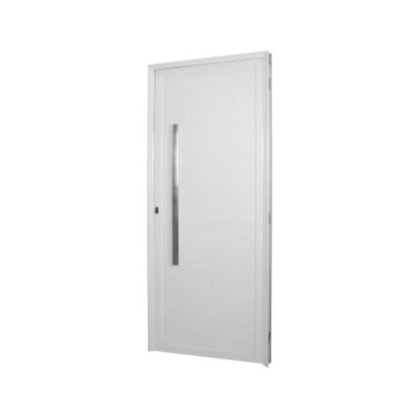 Porta De Giro De Alumínio Com Fechadura De Puxar Branco MGM 210x90cm