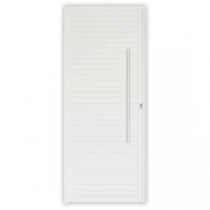 Porta De Giro De Alumínio Pivotante Linha Project Abertura Pela Direita Branco MGM 220x110cm