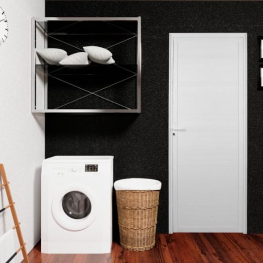 Porta De Giro Em Alumínio Abertura Pela Esquerda Lambri Branco Mgm 210x80cm - Imagem principal - 719664b5-48cb-4a35-b35a-f7596ae954e7