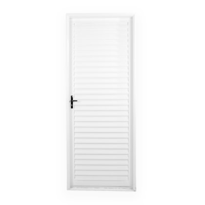 Porta De Giro Laminada Aço Branco Esquerda MGM 215x85cm