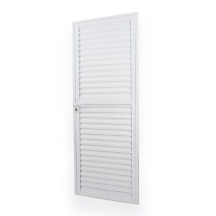 Porta De Giro Laminada Soft Plus Direita Alumínio Branco MGM 210x80cm