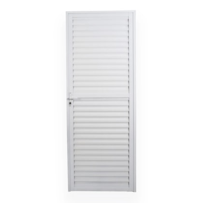 Porta De Giro Laminada Soft Plus Direita Alumínio Branco MGM 210x80cm