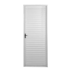 Porta De Giro Laminado De Abertura Para Esquerda Minas Sul Branco MGM 215x65x6cm