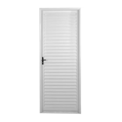 Porta De Giro Laminado De Abertura Para Esquerda Minas Sul Branco MGM 215x65x6cm