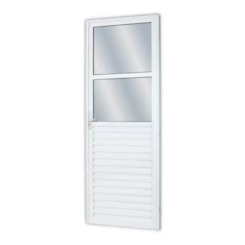 Porta De Giro Mista 2 Vidros Mini Boreal Direita Linha Sólida Branco MGM 210x90cm