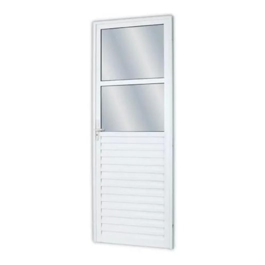 Porta De Giro Mista 2 Vidros Mini Boreal Direita Linha Sólida Branco MGM 210x90cm - Imagem principal - 8c13f27f-1ea3-4431-8a20-66958c62aabc
