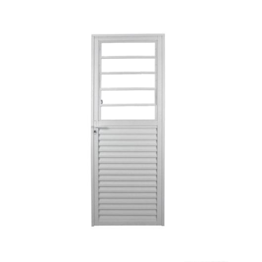 Porta De Giro Mista Bascula Vidro Liso Abertura Pela Esquerda Soft Aluminio Branco MGM 210x80cm - Imagem principal - 31e7df46-e0d2-4a69-b45d-03f2cfb9c4e1