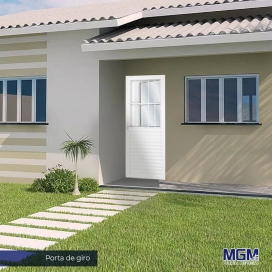 Porta De Giro Mista Postigo Abertura Pela Direita Alumínio Vidro Liso MGM 210x90cm - Imagem principal - ba4c3f99-5bb8-4a0e-8491-dbf854170c55