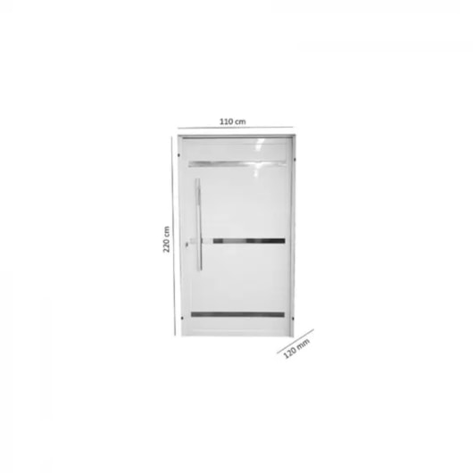 Porta De Giro Pivotante Alumínio Lambri Friso Abertura Pela Direita Branco Mgm 220x110cm - Imagem principal - cdbc2d44-7b58-4d2d-9b6f-48bf759fea03