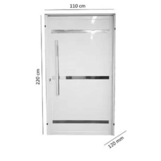 Porta De Giro Pivotante Alumínio Lambri Friso Abertura Pela Direita Branco Mgm 220x110cm - Imagem principal - 3f3ca62e-f87f-4ec5-9259-a7b13ab59fc4
