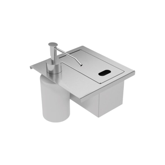 Porta Esponja Com Tampa E Dosador De Sabão Líquido Em Aço Inox Para Canal Organizador Tramontina - Imagem principal - 4f7832a5-eb09-44f7-849a-9206f6c95a74