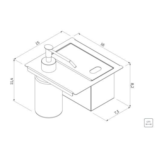 Porta Esponja com Tampa e Dosador de Sabão Líquido em Aço Inox para uso em canal organizador Tramontina - Imagem principal - be32089b-fce1-4edd-90ed-b224928e3ab5