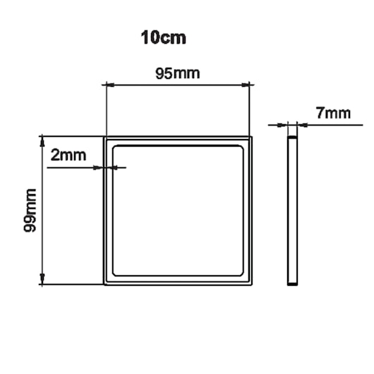 Porta Grelha Quadrado Elleve Black Matte Linear 10X10Cm - Imagem principal - 875799c5-9beb-46d4-b398-92737bd0893b