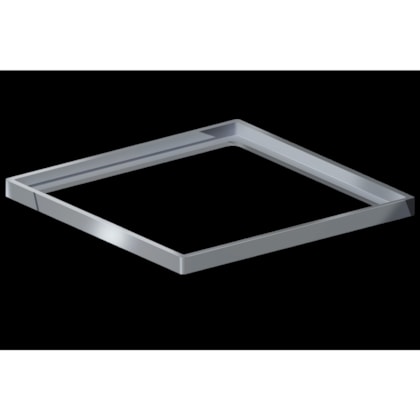 Porta Grelha Quadrado Inox Polida Linear 15x15cm