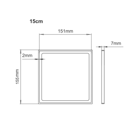 Porta Grelha Quadrado Rose Gold Linear 15x15 cm