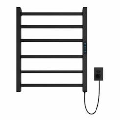 Porta Toalha Aquecido Titan Clean Digital Preto Fosco com Fio Bivolt Direito Thermo