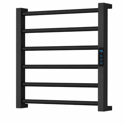 Porta Toalha Aquecido Titan Digital Preto Fosco com Cabo Bivolt Direito Thermo