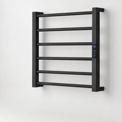 Porta Toalha Aquecido Titan Digital Preto Fosco com Cabo Bivolt Direito Thermo
