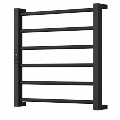 Porta Toalha Aquecido Titan Digital Preto Fosco com Cabo Bivolt Esquerdo Thermo