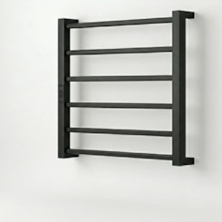Porta Toalha Aquecido Titan Digital Preto Fosco com Cabo Bivolt Esquerdo Thermo