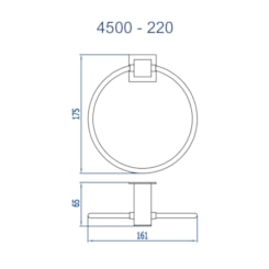 Porta Toalha Argola 4500 Bella 220 Champanhe Fani