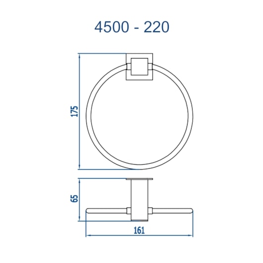 Porta Toalha Argola 4500  Bella 220 Preto Fosco Fani - Imagem principal - d46e5d5f-62b8-43a1-bd0a-e1aef99532eb