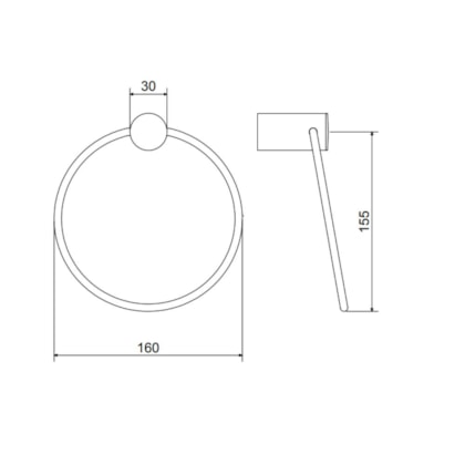 Porta Toalha Argola Atria 217 Cromada Meber