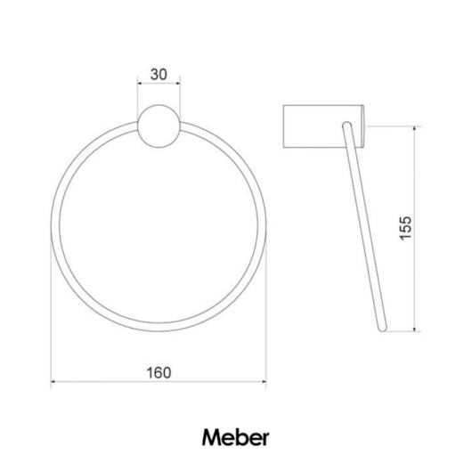 Porta Toalha Argola Atria Preto Matte Meber - Imagem principal - 6b7e9dcf-f83f-4ca5-910b-fd3a34b5a73e