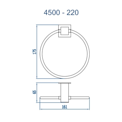 Porta Toalha Argola Bella 220 4500 Preto Fosco Fani