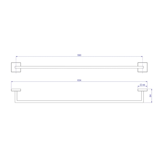 Porta Toalha Barra Clean 60cm 2040 Cromada Deca - Imagem principal - 73f34517-492d-4c1c-8085-bc24f2eda012