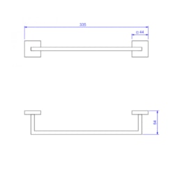 Porta Toalha Barra Clean Black Noir Deca 30cm