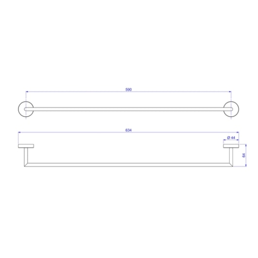 Porta Toalha Barra Disco 2040 Cromado Deca 60cm  - Imagem principal - d3e3d52a-e3a6-46dc-b0e5-d0213c80bf85