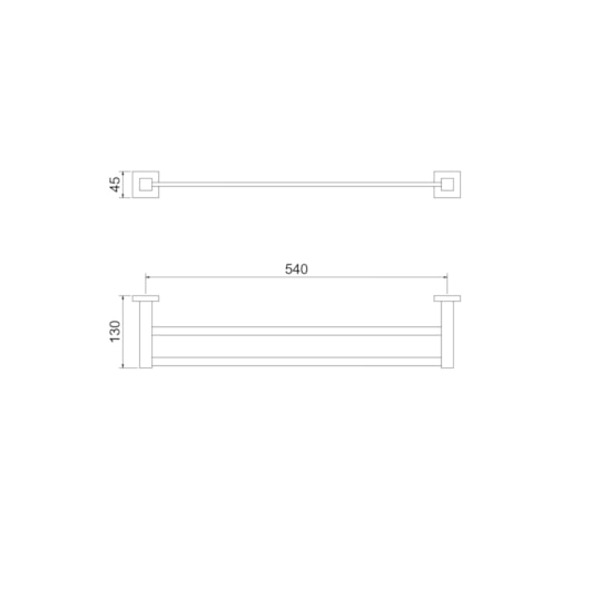 Porta Toalha Barra Dupla Athena Cromada Meber - Imagem principal - 76a4f58f-9966-4bbe-8cd3-88239d5d3695