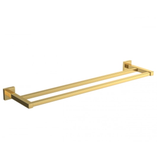 Porta Toalha Barra Duplo Quadratta Gold Deca 50cm - Imagem principal - 493e05d4-cf10-414f-9f5b-067309a9ad01