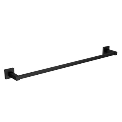 Porta Toalha Barra Quadratta 60cm Black Matte Deca