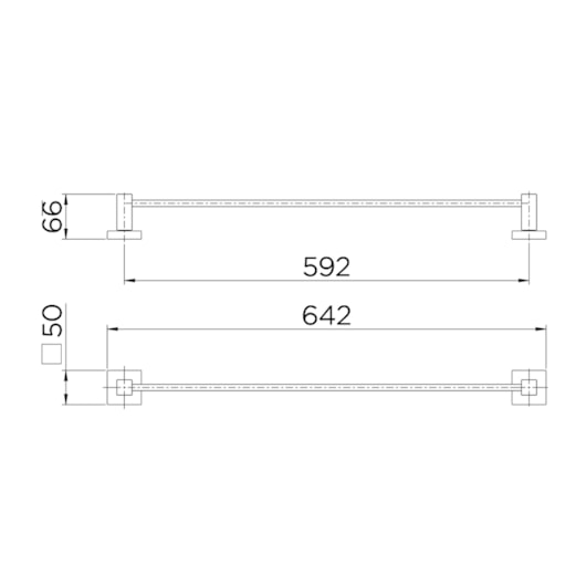 Porta Toalha Barra Square 59cm Cromada Docol - Imagem principal - 032f309f-1526-4cf3-a7a9-b04af7a42088