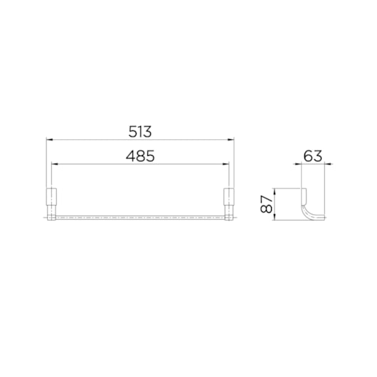 Porta Toalha Barra Top Cromada Docol - Imagem principal - 2bb1f9dd-f002-49b3-844d-2cfd3db25d54