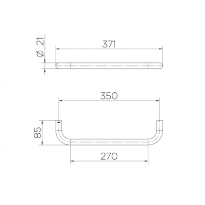 Porta Toalha Bastão Mix&Match Níquel Escovado 30cm Docol