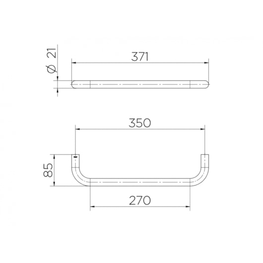 Porta Toalha Bastão Mix&Match Níquel Escovado 30cm Docol - Imagem principal - e9b40939-4722-4261-a41c-de00b875b771