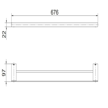 Porta Toalha Duplo 67,6cm Flat Cobre Escovado Docol