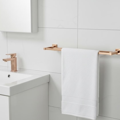 Porta Toalha Duplo Quadratta 2042 Red Gold Deca 60cm
