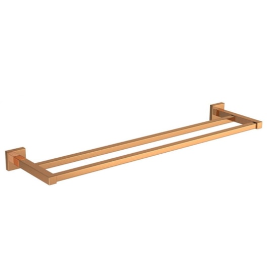 Porta Toalha Duplo Quadratta 2042 Red Gold Deca 60cm - Imagem principal - 9beed8cc-ba51-4c45-a15f-9f3153ce5377
