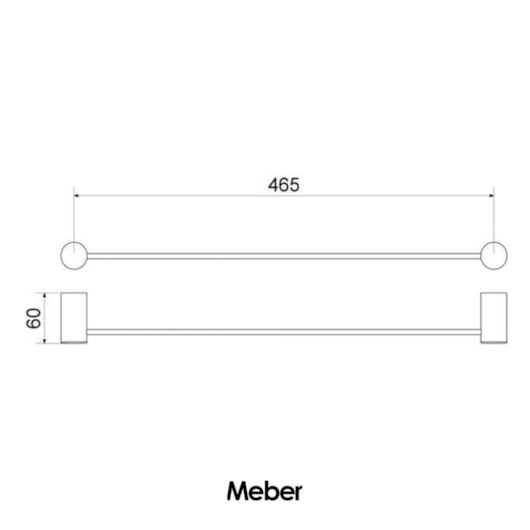 Porta Toalha Linear Atria Preto Matte Meber - Imagem principal - 57b9d902-3fae-43d9-8cec-ca37cb214c93