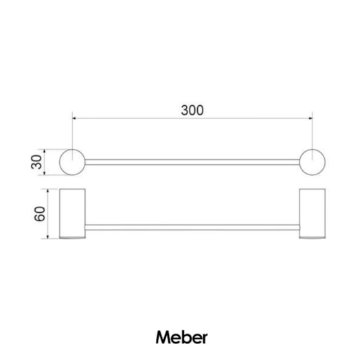 Porta Toalha Linear Curto Atria Preto Matte Meber - Imagem principal - ce8fe5d8-0f7e-495b-ac8f-be697aff80aa