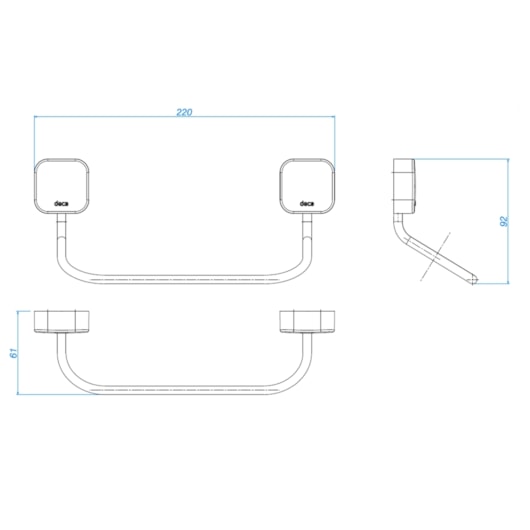 Porta Toalha Pix Cromado Deca 20cm - Imagem principal - cdc6cf6d-4e7e-4a95-be66-5ded8861af87